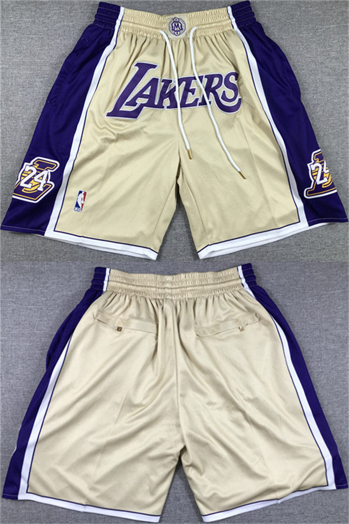 Men's Los Angeles Lakers Gold Purple Shorts (Run Small) Men's Los Angeles Lakers Gold Purple Shorts (Run Small)
