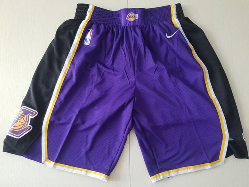 Men's Los Angeles Lakers Nike Purple Black Swingman Performance Shorts Men's Los Angeles Lakers Nike Purple Black Swingman Performance Shorts
