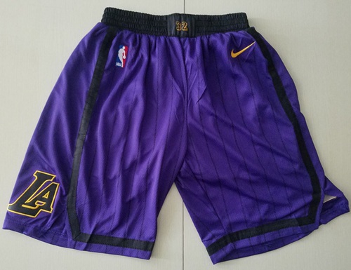 Men's Los Angeles Lakers Nike Purple City Edition 2018-19 Swingman Performance Shorts Men's Los Angeles Lakers Nike Purple City Edition 2018-19 Swingman Performance Shorts