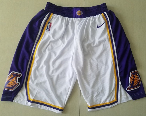 Men's Los Angeles Lakers Nike White Association Edition Swingman Performance Shorts Men's Los Angeles Lakers Nike White Association Edition Swingman Performance Shorts