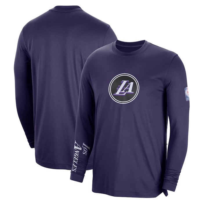 Men's Los Angeles Lakers Purple 2022 23 City Edition Essential Expressive Long Sleeve T-Shirt