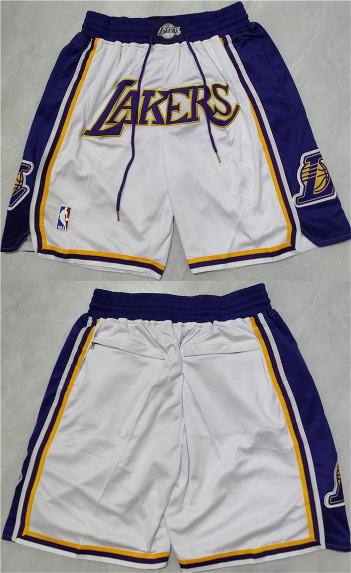 Men's Los Angeles Lakers Purple White Shorts (Run Small) Men's Los Angeles Lakers Purple White Shorts (Run Small)
