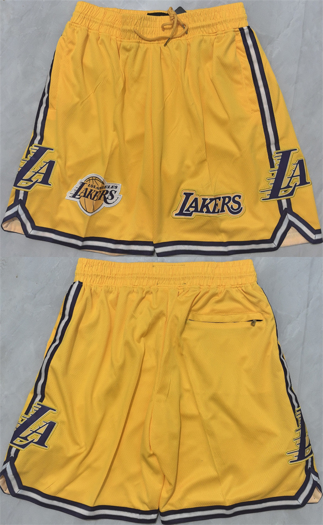 Men's Los Angeles Lakers Yellow 2025 Shorts (Run Small) Men's Los Angeles Lakers Yellow 2025 Shorts (Run Small)