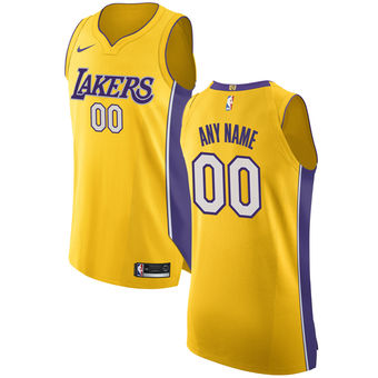 Men's Los Angeles Lakers Yellow Custom Jersey Men's Los Angeles Lakers Yellow Custom Jersey