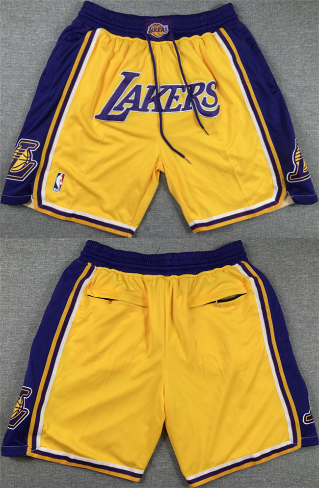 Men's Los Angeles Lakers Yellow Purple Shorts (Run Small) Men's Los Angeles Lakers Yellow Purple Shorts (Run Small)