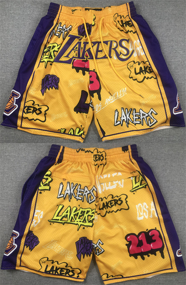 Men's Los Angeles Lakers Yellow Shorts (Run Small) Men's Los Angeles Lakers Yellow Shorts (Run Small)