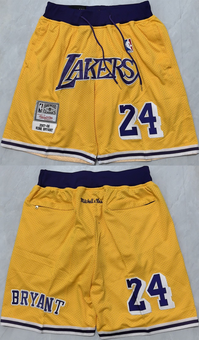 Men's Los Angeles Lakers Yellow Shorts (Run Small) Men's Los Angeles Lakers Yellow Shorts (Run Small)