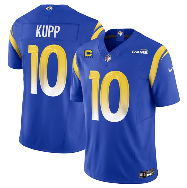 Men's Los Angeles Rams #10 Cooper Kupp Royal 2024 F.U.S.E With 4-Star C Patch Vapor Limited Stitched Jersey Men's Los Angeles Rams #10 Cooper Kupp Royal 2024 F.U.S.E With 4-Star C Patch Vapor Limited Stitched Jersey