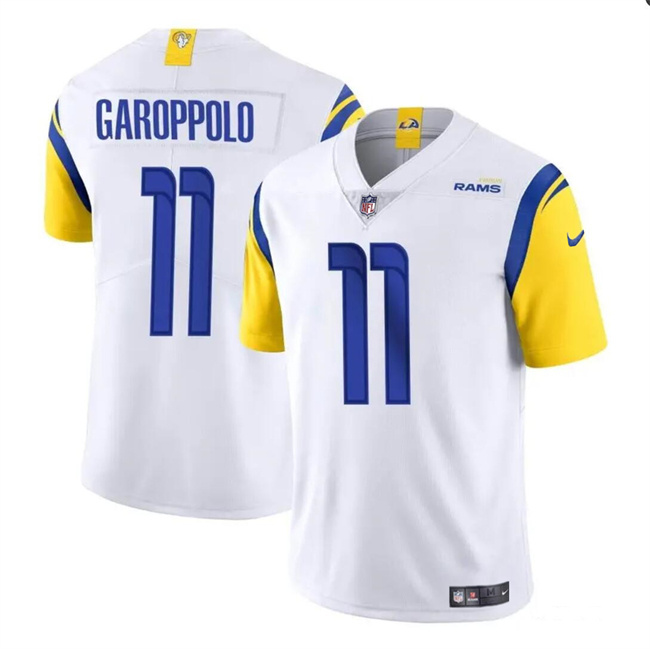Men's Los Angeles Rams #11 Jimmy Garoppolo White Vapor Untouchable Stitched Football Jersey Men's Los Angeles Rams #11 Jimmy Garoppolo White Vapor Untouchable Stitched Football Jersey