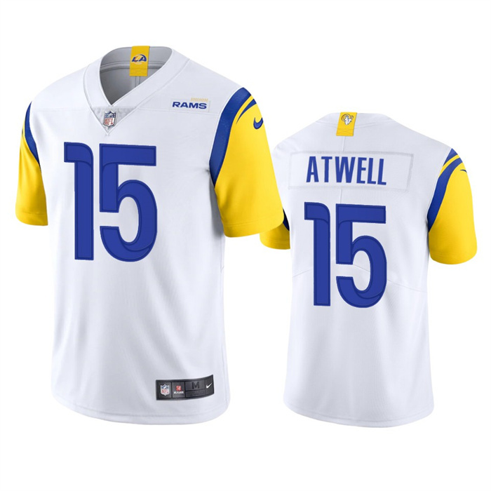 Men's Los Angeles Rams #15 Tutu Atwell White Vapor Untouchable Limited Stitched Football Jersey Men's Los Angeles Rams #15 Tutu Atwell White Vapor Untouchable Limited Stitched Football Jersey