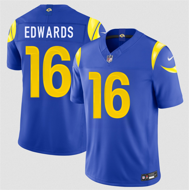 Men's Los Angeles Rams #16 Tru Edwards Royal 2026 F.U.S.E. Vapor Limited Stitched Football Jersey Men's Los Angeles Rams #16 Tru Edwards Royal 2026 F.U.S.E. Vapor Limited Stitched Football Jersey