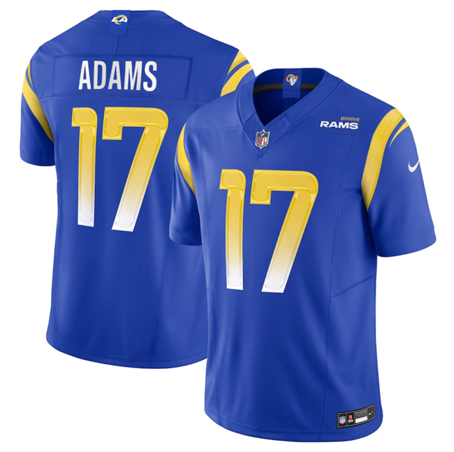 Men's Los Angeles Rams #17 Davante Adams Blue 2024 F.U.S.E. Vapor Untouchable Stitched Football Jersey Men's Los Angeles Rams #17 Davante Adams Blue 2024 F.U.S.E. Vapor Untouchable Stitched Football Jersey