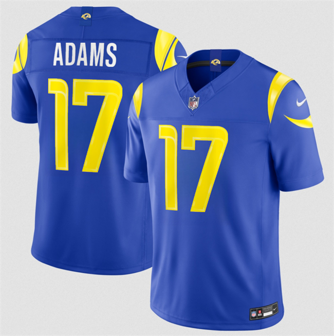 Men's Los Angeles Rams #17 Davante Adams Royal 2026 F.U.S.E. Vapor Limited Stitched Football Jersey Men's Los Angeles Rams #17 Davante Adams Royal 2026 F.U.S.E. Vapor Limited Stitched Football Jersey