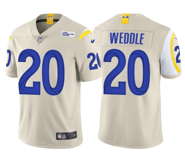 Men's Los Angeles Rams #20 Eric Weddle Bone Vapor Untouchable Limited Stitched Football Jersey Men's Los Angeles Rams #20 Eric Weddle Bone Vapor Untouchable Limited Stitched Football Jersey