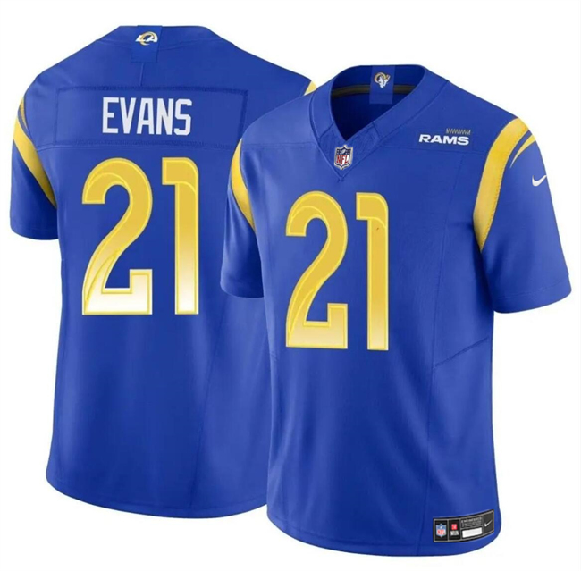 Men's Los Angeles Rams #21 Zach Evans Blue 2024 F.U.S.E Vapor Untouchable Stitched Football Jersey Men's Los Angeles Rams #21 Zach Evans Blue 2024 F.U.S.E Vapor Untouchable Stitched Football Jersey