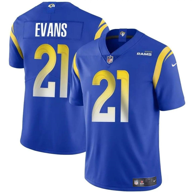 Men's Los Angeles Rams #21 Zach Evans Blue 2024 Vapor Untouchable Stitched Football Jersey Men's Los Angeles Rams #21 Zach Evans Blue 2024 Vapor Untouchable Stitched Football Jersey