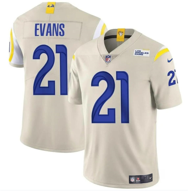 Men's Los Angeles Rams #21 Zach Evans Bone 2024 Vapor Untouchable Stitched Football Jersey Men's Los Angeles Rams #21 Zach Evans Bone 2024 Vapor Untouchable Stitched Football Jersey
