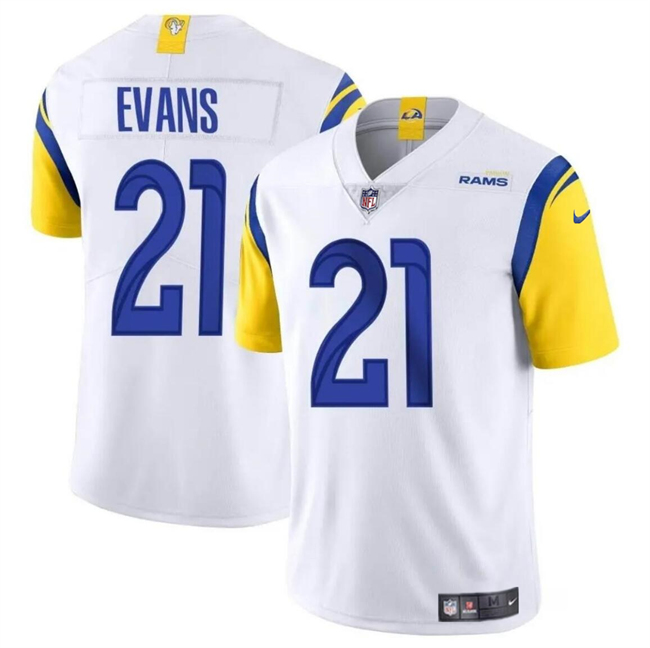 Men's Los Angeles Rams #21 Zach Evans White 2024 Vapor Untouchable Stitched Football Jersey Men's Los Angeles Rams #21 Zach Evans White 2024 Vapor Untouchable Stitched Football Jersey