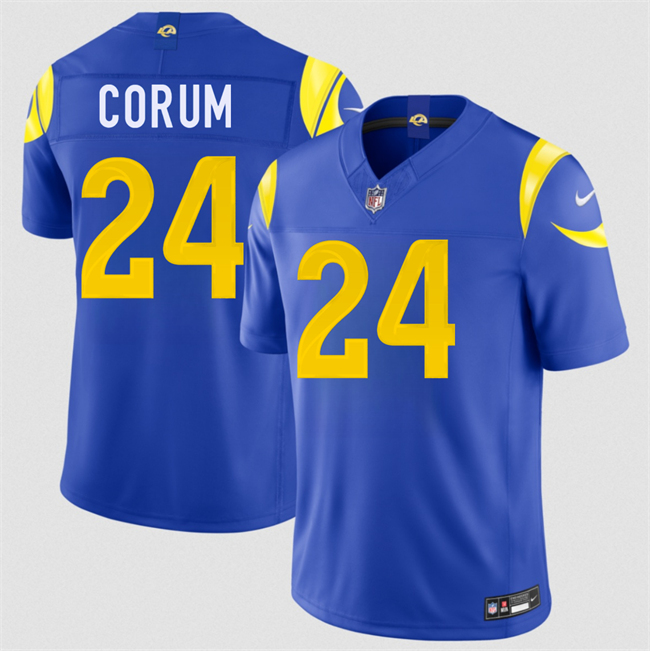 Men's Los Angeles Rams #24 Blake Corum Royal 2026 F.U.S.E. Vapor Limited Stitched Football Jersey Men's Los Angeles Rams #24 Blake Corum Royal 2026 F.U.S.E. Vapor Limited Stitched Football Jersey