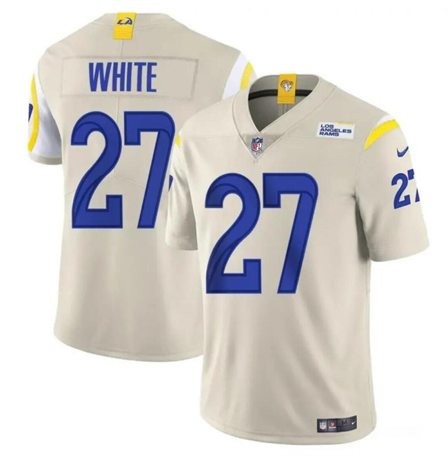 Men's Los Angeles Rams #27 Tre'Davious White Bone Vapor Untouchable Stitched Football Jersey Men's Los Angeles Rams #27 Tre'Davious White Bone Vapor Untouchable Stitched Football Jersey
