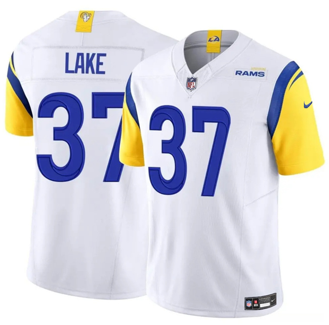 Men's Los Angeles Rams #37 Quentin Lake White 2025 F.U.S.E. Vapor Untouchable Stitched Football Jersey Men's Los Angeles Rams #37 Quentin Lake White 2025 F.U.S.E. Vapor Untouchable Stitched Football Jersey