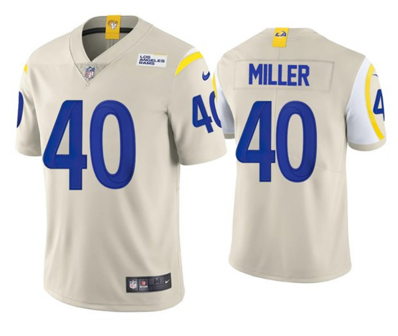 Men's Los Angeles Rams #40 Von Miller 2021 Bone Vapor Untouchable Limited Stitched Football Jersey Men's Los Angeles Rams #40 Von Miller 2021 Bone Vapor Untouchable Limited Stitched Football Jersey
