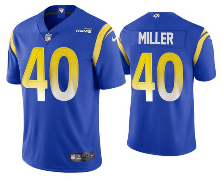 Men's Los Angeles Rams #40 Von Miller 2021 Royal Vapor Untouchable Limited Stitched Football Jersey Men's Los Angeles Rams #40 Von Miller 2021 Royal Vapor Untouchable Limited Stitched Football Jersey