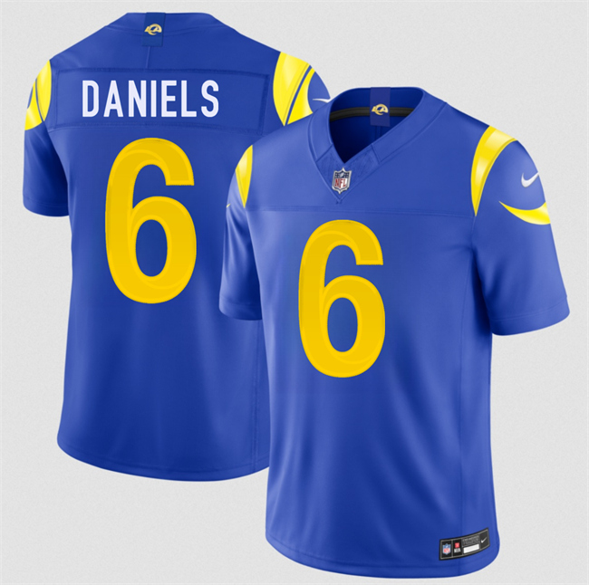 Men's Los Angeles Rams #6 CJ Daniels Royal 2026 Draft F.U.S.E. Vapor Limited Stitched Football Jersey Men's Los Angeles Rams #6 CJ Daniels Royal 2026 Draft F.U.S.E. Vapor Limited Stitched Football Jersey