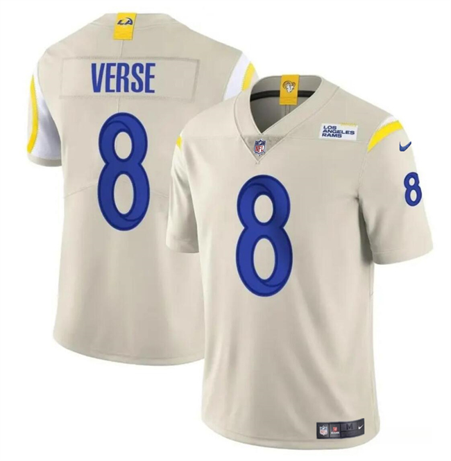 Men's Los Angeles Rams #8 Jared Verse Bone 2024 Draft Vapor Untouchable Stitched Football Jersey Men's Los Angeles Rams #8 Jared Verse Bone 2024 Draft Vapor Untouchable Stitched Football Jersey