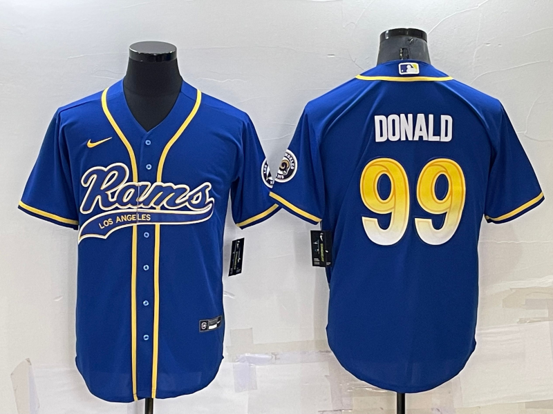 Men's Los Angeles Rams #99 Aaron Donald Royal Cool Base Stitched Baseball Jersey Men's Los Angeles Rams #99 Aaron Donald Royal Cool Base Stitched Baseball Jersey