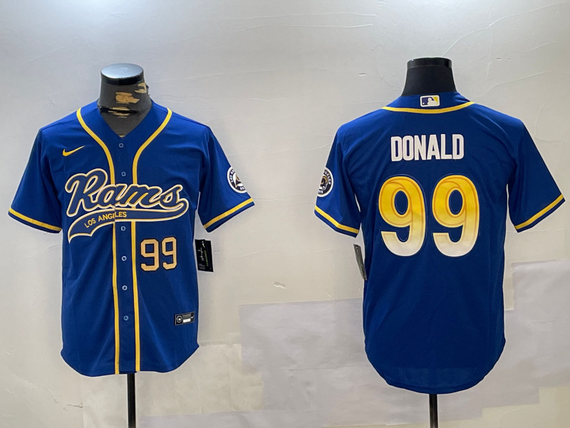 Men's Los Angeles Rams #99 Royal Cool Base Stitched Baseball Jersey 1 Men's Los Angeles Rams #99 Royal Cool Base Stitched Baseball Jersey 1