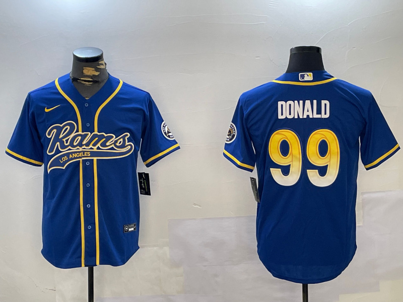 Men's Los Angeles Rams #99 Royal Cool Base Stitched Baseball Jersey Men's Los Angeles Rams #99 Royal Cool Base Stitched Baseball Jersey