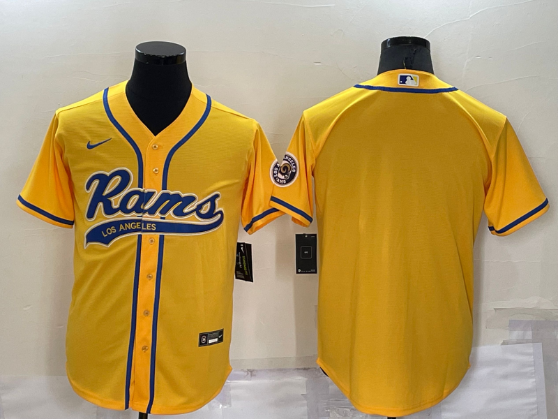 Men's Los Angeles Rams Blank Yellow Stitched Jersey Men's Los Angeles Rams Blank Yellow Stitched Jersey