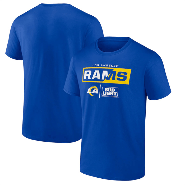 Men's Los Angeles Rams Blue X Bud Light T-Shirt Men's Los Angeles Rams Blue X Bud Light T-Shirt