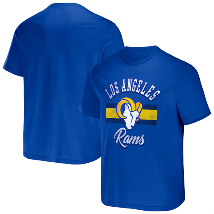 Men's Los Angeles Rams Blue X Darius Rucker Collection Stripe T-Shirt Men's Los Angeles Rams Blue X Darius Rucker Collection Stripe T-Shirt