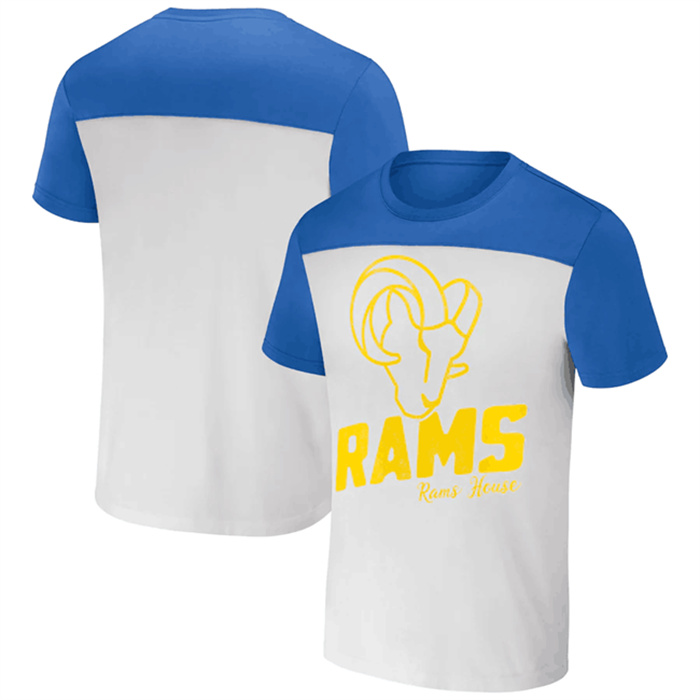 Men's Los Angeles Rams Cream Blue X Darius Rucker Collection Colorblocked T-Shirt Men's Los Angeles Rams Cream Blue X Darius Rucker Collection Colorblocked T-Shirt