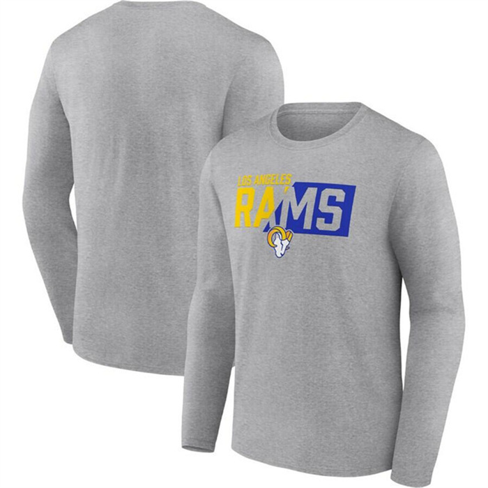Men's Los Angeles Rams Grey One Two Long Sleeve T-Shirt Men's Los Angeles Rams Grey One Two Long Sleeve T-Shirt
