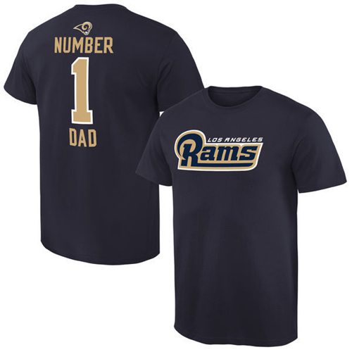 Men's Los Angeles Rams Pro Line College Number 1 Dad T-Shirt Navy Men's Los Angeles Rams Pro Line College Number 1 Dad T-Shirt Navy