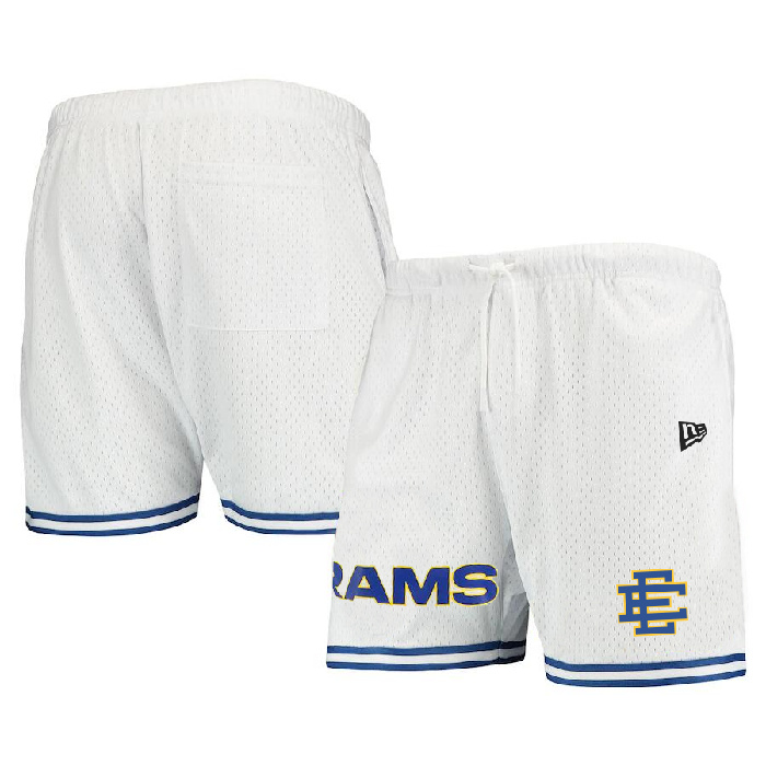Men's Los Angeles Rams Pro White Blue Shorts 001 Men's Los Angeles Rams Pro White Blue Shorts 001
