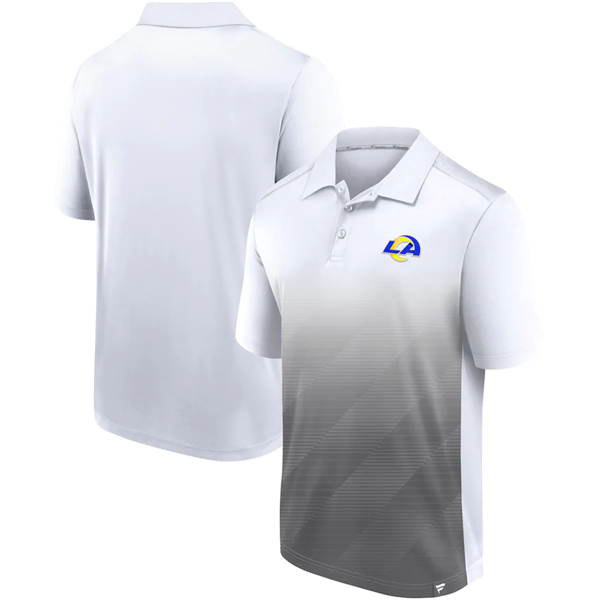 Men's Los Angeles Rams White Grey Iconic Parameter Sublimated Polo
