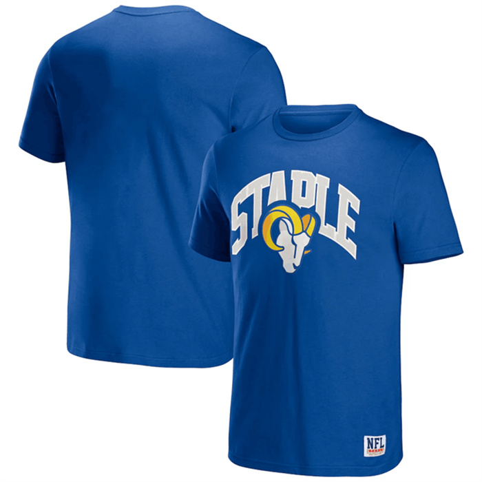 Men's Los Angeles Rams X Staple Blue Logo Lockup T-Shirt Men's Los Angeles Rams X Staple Blue Logo Lockup T-Shirt