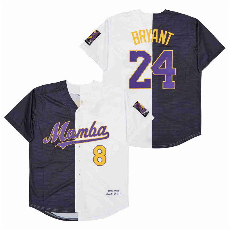 Men's Mamba #8 Back #24 Kobe Bryant Cool Base Stitched Jerseys 2 Men's Mamba #8 Back #24 Kobe Bryant Cool Base Stitched Jerseys 2