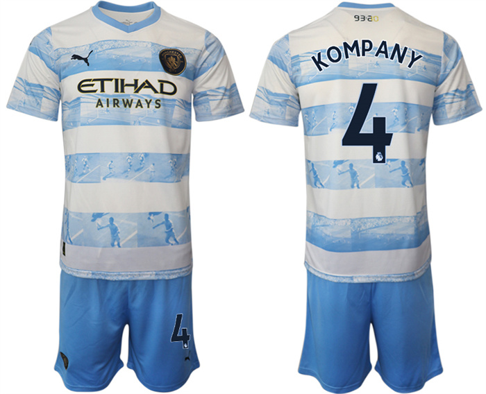 Men's Manchester City #4 Blue White Jersey