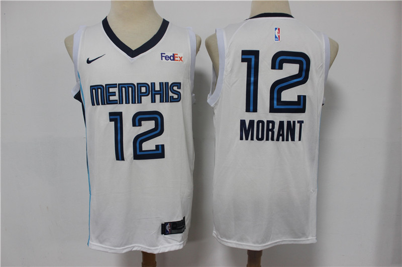 Men's Memphis Grizzlies #12 Ja Morant White 2019 Nike Swingman