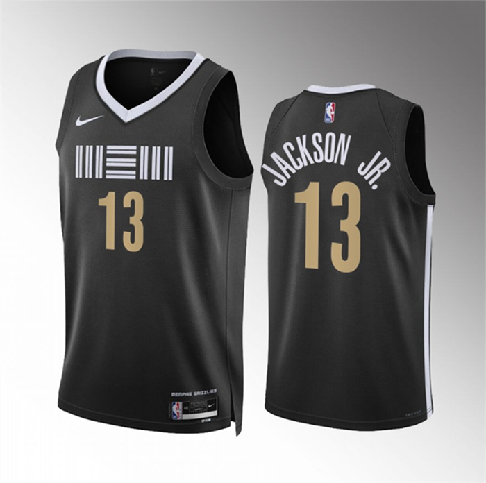 Men's Memphis Grizzlies #13 Jaren Jackson Jr. Black 2023 24 City Edition Stitched Basketball Jersey Men's Memphis Grizzlies #13 Jaren Jackson Jr. Black 2023 24 City Edition Stitched Basketball Jersey