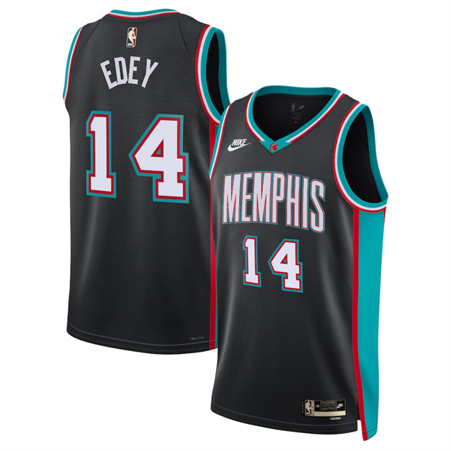 Men's Memphis Grizzlies #14 Zach Edey Black 2025 Classic Edition Stitched Basketball Jersey Men's Memphis Grizzlies #14 Zach Edey Black 2025 Classic Edition Stitched Basketball Jersey