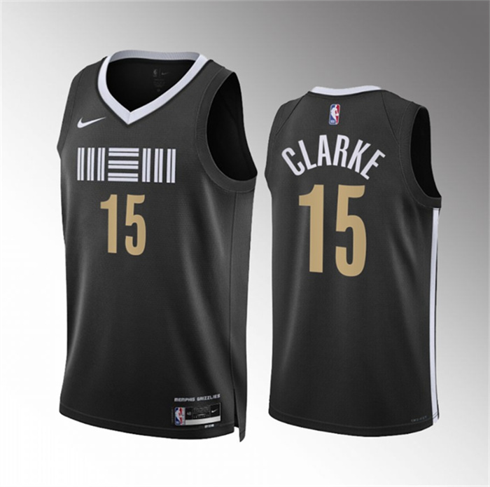 Men's Memphis Grizzlies #15 Brandon Clarke Black 2023 24 City Edition Stitched Basketball Jersey Men's Memphis Grizzlies #15 Brandon Clarke Black 2023 24 City Edition Stitched Basketball Jersey