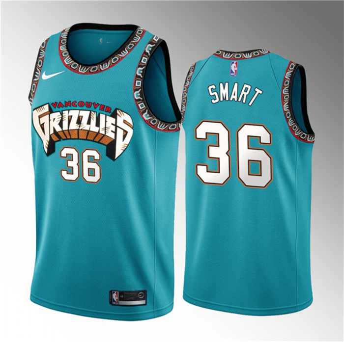 Men's Memphis Grizzlies #36 Marcus Smart Teal Classic Edition Stitched Basketball Jersey Men's Memphis Grizzlies #36 Marcus Smart Teal Classic Edition Stitched Basketball Jersey
