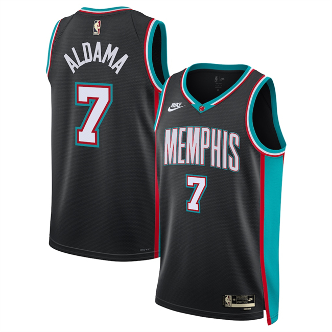 Men's Memphis Grizzlies #7 Santi Aldama Black 2025 Classic Edition Stitched Basketball Jersey Men's Memphis Grizzlies #7 Santi Aldama Black 2025 Classic Edition Stitched Basketball Jersey