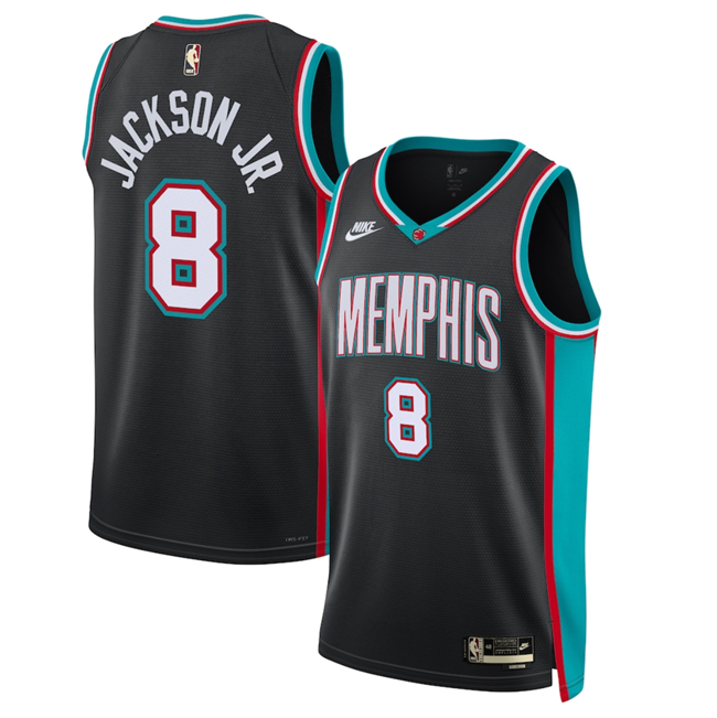 Men's Memphis Grizzlies #8 Jaren Jackson Jr. Black 2025 Classic Edition Stitched Basketball Jersey Men's Memphis Grizzlies #8 Jaren Jackson Jr. Black 2025 Classic Edition Stitched Basketball Jersey